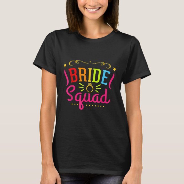 Camiseta Partido de Bridesmaid do Esquadrão da Noiva (Frente)