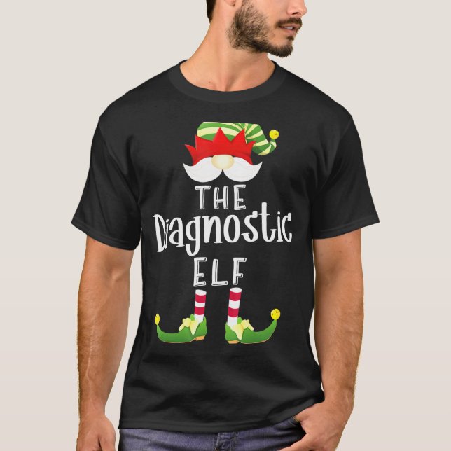 Camiseta Partido de Natal do Grupo Elf Diagnostics no Pajam (Frente)