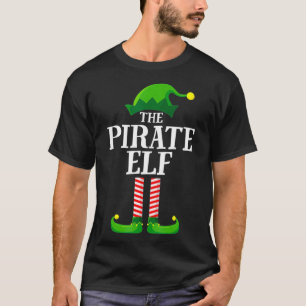 Camiseta Partido de Natal P do Grupo Familiar Pirate Elf Co
