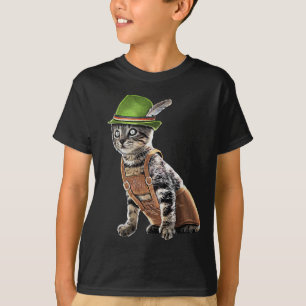 Camiseta Partido de outubro Cat Bavarian Lederhosen Costume