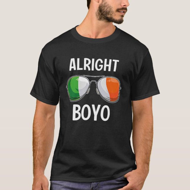 Camiseta Partido Dia de São Patrício Irlandês Alright Boyo (Frente)