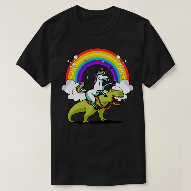 Camiseta Partido do Dinossauro do Unicorn Andando TRex (Frente do Design)