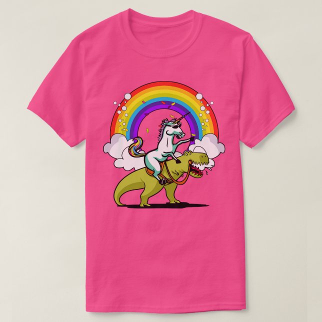 Camiseta Partido do Dinossauro do Unicorn Andando TRex (Frente do Design)