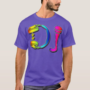 Camiseta Partido do Microfone de Fone de Ouvido DJ