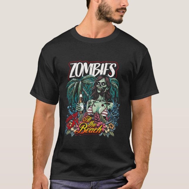Camiseta Partido do Pai V3 do Cavaleiro do Dia Zombie Beach (Frente)