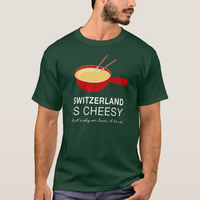 Camiseta Partido engraçado do Fondue da suiça de queijo (Frente)