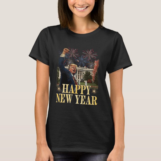 Camiseta Partido feliz ano novo 2025 Trump 2024 Tome a Amér (Frente)