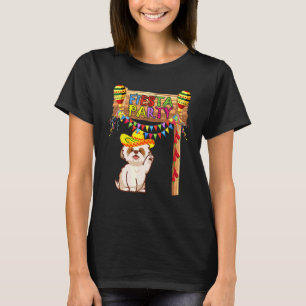 Camiseta Partido Fiesta Mexicano Shih Tzu Sombrero Cinco De