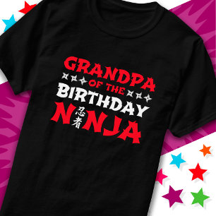 Camiseta Partido Karate Kids Avô do Aniversário Ninja