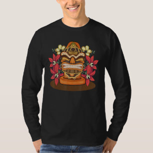 Camiseta Partido Luau Havaiano Totem Estátua Polinésia Tiki