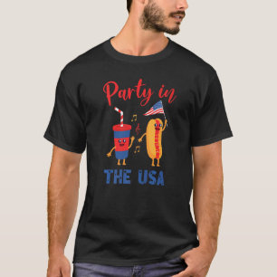 Camiseta Partido Nos Eua Hot Dog 4 De Julho Bandeira Dos Eu