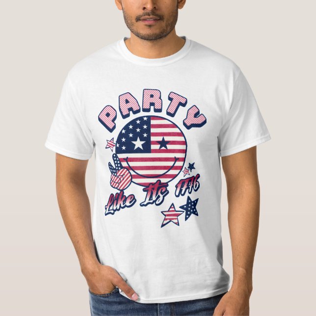 Camiseta Partido Nos EUA, Partido Como Ele É 1776,Engraçado (Frente)