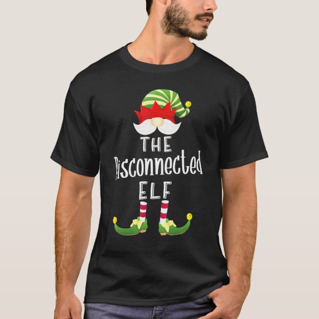 Camiseta Partido Pajama de Natal do Grupo Elf Desconectado (Frente)