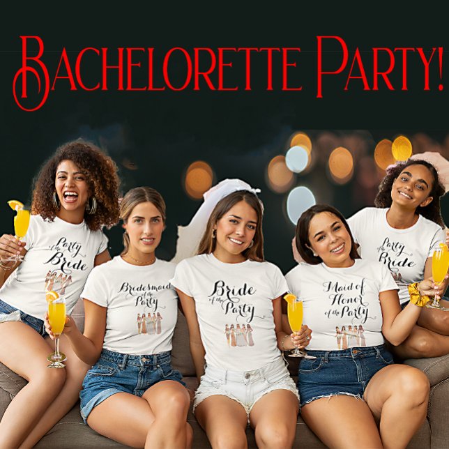 Camiseta Partido Personalizável da Noiva Bachelorette Hen (Criador carregado)