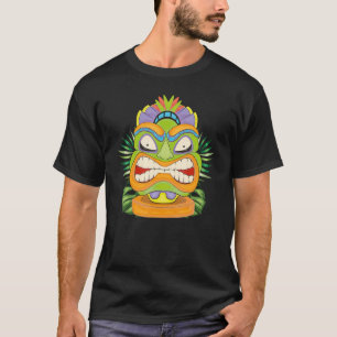 Camiseta Partido Polinésia Luau Tiki Mask Statue Havaí Ti