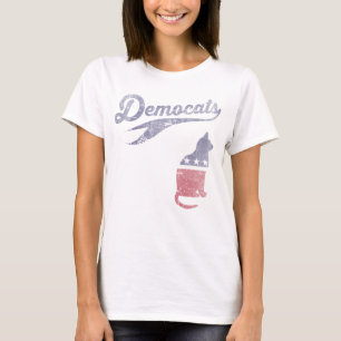 Camiseta Partido político engraçado feminino do gato de
