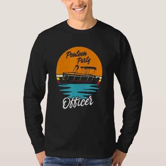 Camiseta Partido Pontoon do barco Partido Retro Sunset B (Frente)