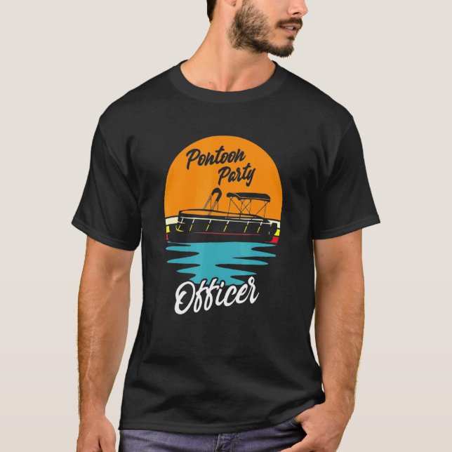 Camiseta Partido Pontoon do barco Partido Retro Sunset B (Frente)