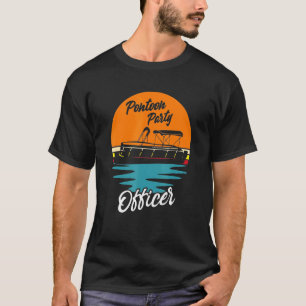 Camiseta Partido Pontoon do barco Partido Retro Sunset B