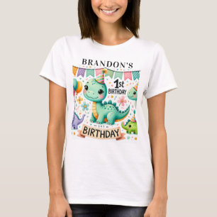 Camiseta Partido primeiro aniversario Dinossaur Dino