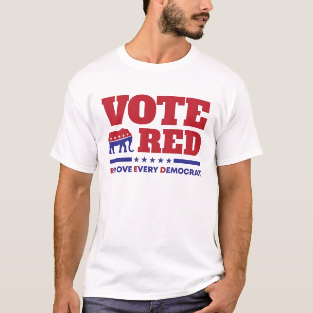 Camiseta Partido Republicano Voto Vermelho Remove Todos os  (Frente)