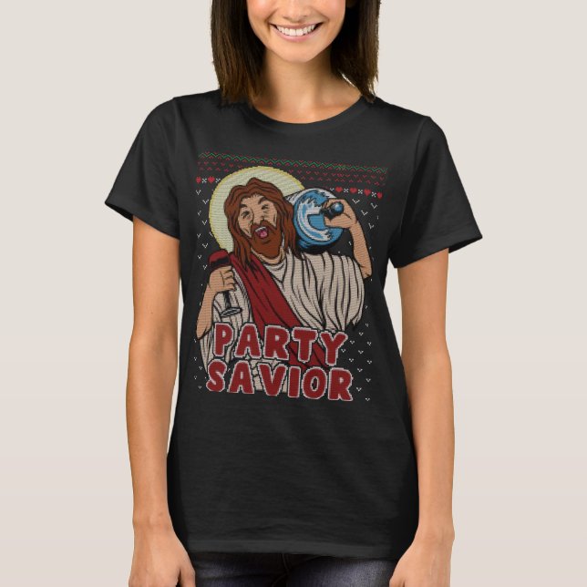Camiseta Partido Salvador Jesus Cristo Papais noeis Beer Ug (Frente)