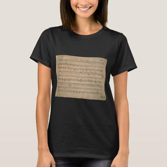 Camiseta Partitura Antiga de 1822, Canção do Velho (Frente)