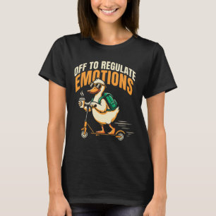 Camiseta Partiu Regular Emoções Patinete Ganso Engraçado Me