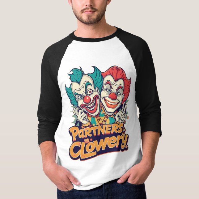 Camiseta Partners in Clowery (Funny Clown Pun) (Frente)