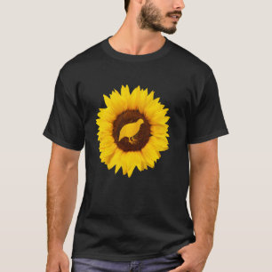 Camiseta Partucho Para Homens Pássaro Quail Girassol