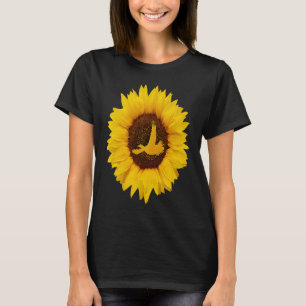 Camiseta Partucho Para Mulheres Pássaro Quail Girassol
