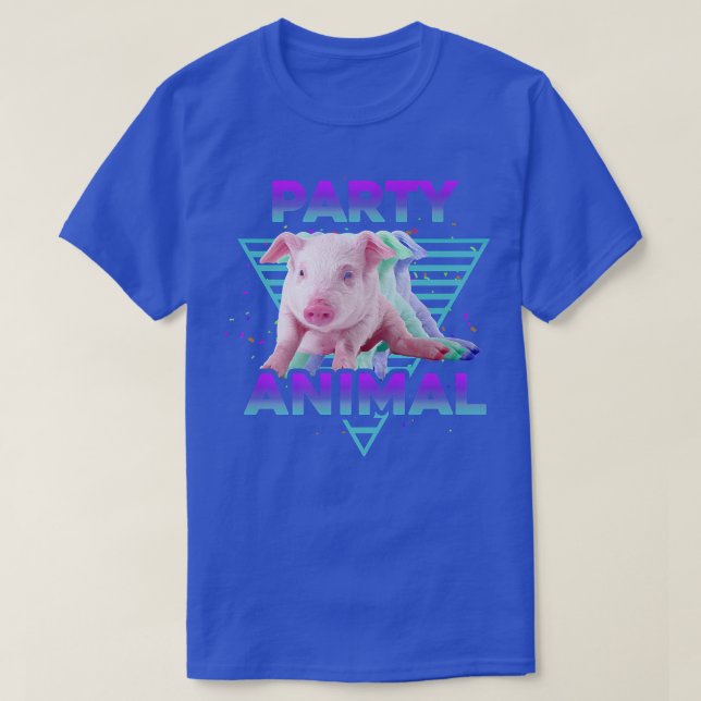 Camiseta PARTY ANIMAL Funny Pig Lover Girls Boys Kids Farme (Frente do Design)