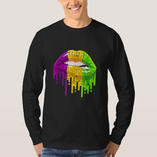 Camiseta Party Carnival Gifts Lips Mardi Gras (Frente)