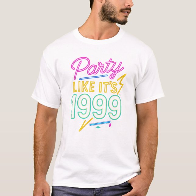 Camiseta Party Like It’s 1999®™ – Neon Voltage (Frente)