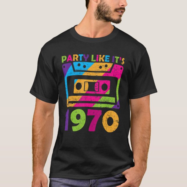 Camiseta Party Like It's 1970 Retro 70s Party Outfit Costum (Frente)