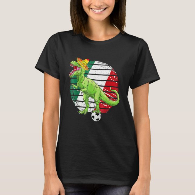 Camiseta Party Mexican Flag Boys Dinosaur Trex Soccer T (Frente)