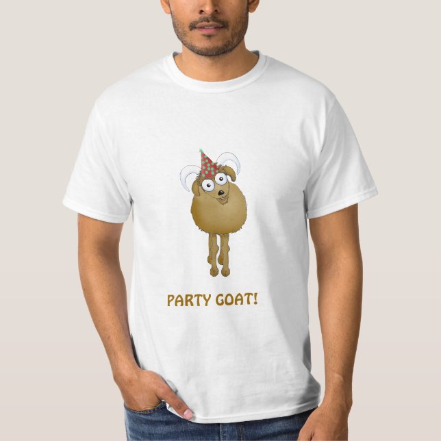 Camiseta Party o t-shirt dos desenhos animados da cabra (Frente)