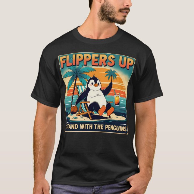 Camiseta Pás Para Cima - Eu Pego Pinguins (Frente)