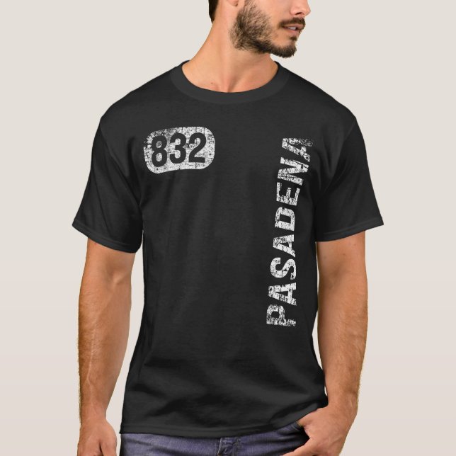 Camiseta Pasadena Texas 832 Area Code Retro (Frente)
