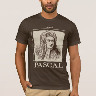 Camiseta Pascal = 1 newton por a piada quadrada da