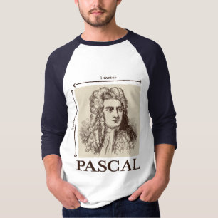Camiseta Pascal = 1 newton por a piada quadrada da