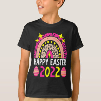 Camiseta Páscoa 2022 arco-íris fofo feliz páscoa 2022 mulhe
