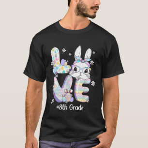Camiseta Páscoa 8. ª série do professor Bunny Cute Face Hap