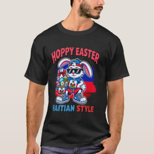 Camiseta Páscoa Alegre Estilo Haitiano Coelho Legal para Me