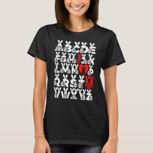 Camiseta Páscoa Alfabeto ABC Eu Amo Vocês Dias de os namora