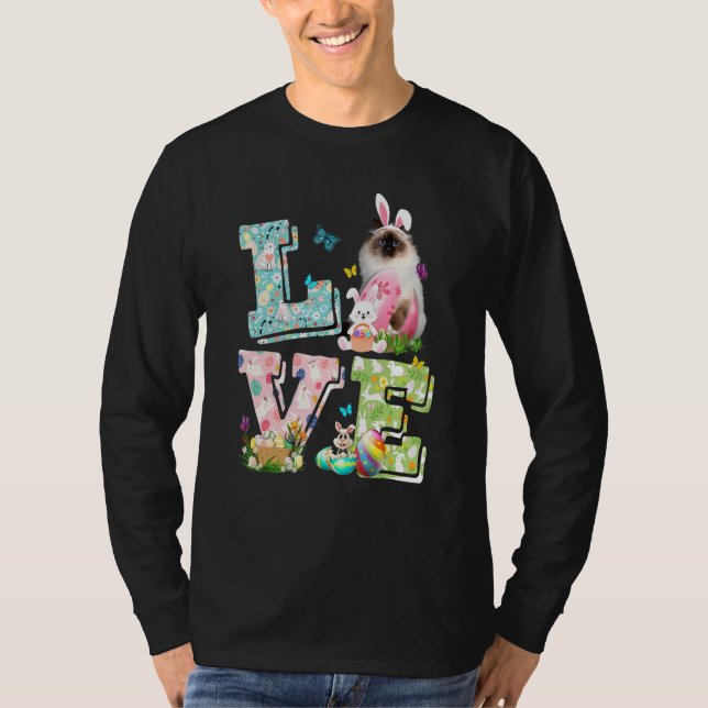 Camiseta Páscoa Amor Costume Birman Cat (Frente)