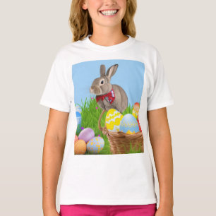 Camiseta Páscoa bonita Bunnypara um humor positivo