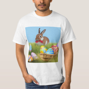 Camiseta Páscoa bonita Bunnypara um humor positivo