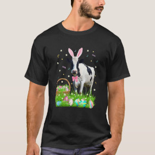 Camiseta Páscoa Bonita Dia de Vaca Coelhinhos Ovos Páscoas 