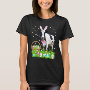 Camiseta Páscoa Bonita Dia de Vaca Coelhinhos Ovos Páscoas 